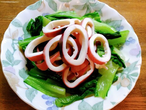 茹でイカと青梗菜の酢味噌かけ